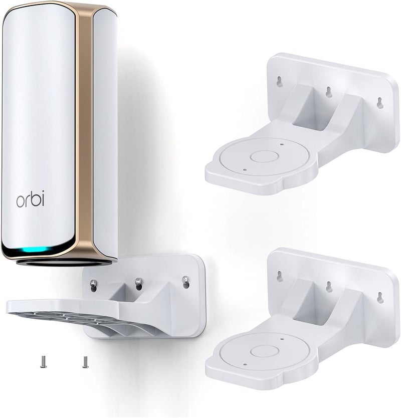 EDUP Orbi WiFi 7 Mesh Wall Mount Kit for Net Gear Orbi 370 970 770 870 360 Series and Nighthawk WiFi 7 Router RS200, RS280S,RS300, RS500, RS600, RS700S -(White, 2 Pack) - Image 1